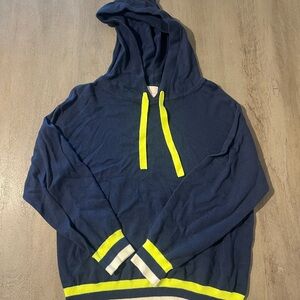Brodie Cashmere Navy Blue Hoodie with Neon Yellow Accents (BRAND NEW)